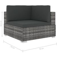 vidaXL 6 Piece Garden Lounge Set with Cushions Poly Rattan Grey - Grey