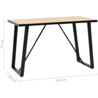 vidaXL Dining Table MDF Oak 120x60x75 cm - Brown