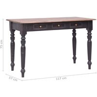 vidaXL Desk with 3 Drawers 117x57x75 cm Solid Mahogany Wood - Brown