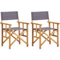 vidaXL Director's Chairs 2 pcs Solid Acacia Wood - Brown