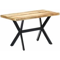 vidaXL Dining Table Solid Rough Mango Wood 120x60x75 cm