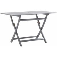 vidaXL Folding Garden Table 120x70x75 cm Solid Acacia Wood - Grey