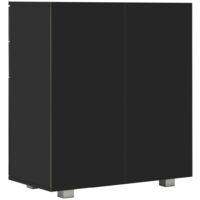 vidaXL Sideboard 71x35x76 cm Chipboard High Gloss Black - Black
