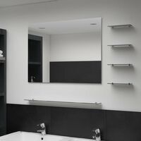 vidaXL Wall Mirror with 5 Shelves Silver 80x60 cm - Silver