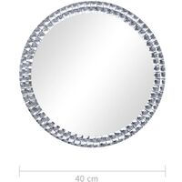 vidaXL Wall Mirror 40 cm Tempered Glass - Silver