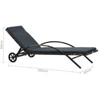 vidaXL Sun Loungers with Table Poly Rattan Anthracite