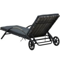 vidaXL Sun Loungers with Table Poly Rattan Anthracite
