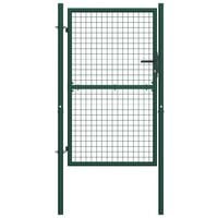 vidaXL Fence Gate Steel 100x200 cm Green - Green