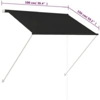 vidaXL Retractable Awning 100x150 cm Anthracite - Anthracite