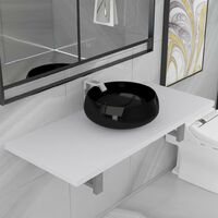 vidaXL Two Piece Bathroom Furniture Set Ceramic White - White