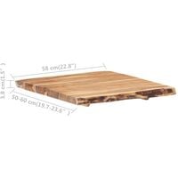 vidaXL Table Top Solid Acacia Wood 58 x 60 x 3.8 cm