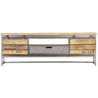 vidaXL TV Cabinet 120x30x40 cm Solid Mango Wood - Grey