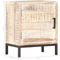 vidaXL Bedside Cabinet 40x30x50 cm Solid Acacia Wood - White