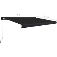 vidaXL Manual Cassette Awning 300x250 cm Anthracite - Anthracite