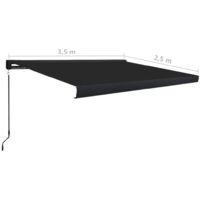 vidaXL Manual Cassette Awning 350x250 cm Anthracite - Anthracite