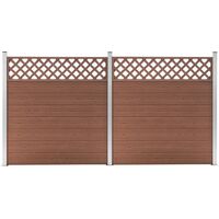 vidaXL WPC Fence Set 2 Square 353x185 Brown - Brown