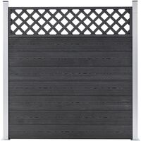 vidaXL WPC Fence Set 2 Square 353x185 Grey - Grey