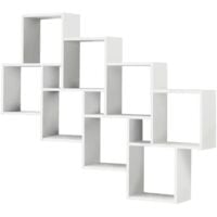 FMD Wall-Mounted Shelf with 11 Compartments White - White