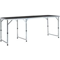 vidaXL Foldable Camping Table Grey Aluminium 180x60 cm - Grey