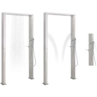 vidaXL Outdoor Shower Stainless Steel Double Jets - Silver