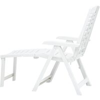 vidaXL Folding Sun Lounger Plastic White - White