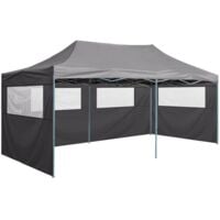 vidaXL Professional Folding Party Tent with 4 Sidewalls 3x6 m Steel Anthracite - Anthracite