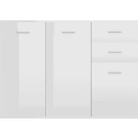 vidaXL Sideboard 105x30x75 cm Chipboard High Gloss White - White