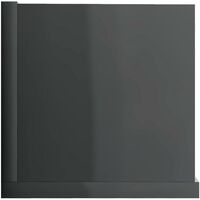 vidaXL CD Wall Shelf 100x18x18 cm Chipboard High Gloss Grey - Grey