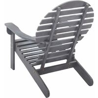 vidaXL Adirondack Chair Solid Acacia Wood Grey - Grey