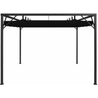 vidaXL Garden Gazebo with Retractable Roof Canopy 3x3 m Anthracite - Anthracite