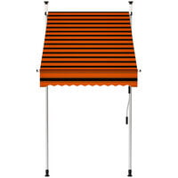 vidaXL Manual Retractable Awning Orange and Brown 100 cm