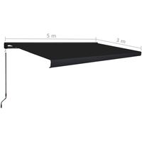 vidaXL Manual Cassette Awning 500x300 cm Anthracite - Anthracite
