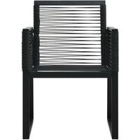 vidaXL Garden Chairs 2 pcs Black PVC Rattan - Black