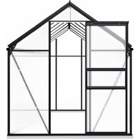 vidaXL Greenhouse with Base Frame Anthracite Aluminium 8.17 m² - Anthracite