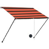 vidaXL Retractable Awning with LED 100x150 cm Orange and Brown - Multicolour