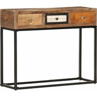 vidaXL Console Table Gold 90x30x75 cm Solid Reclaimed Wood - Brown
