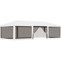 vidaXL Party Tent with 4 Mesh Sidewalls 4x9 m White - White