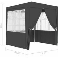 vidaXL Professional Party Tent Side Walls 2.5x2.5 m Anthracite 90 g/m² - Anthracite
