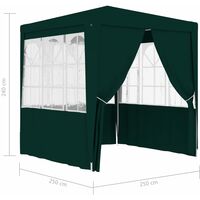 vidaXL Professional Party Tent with Side Walls 2.5x2.5 m Green 90 g/m² - Green