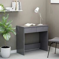 vidaXL Desk High Gloss Grey 80x40x75 cm Chipboard - Grey