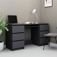 vidaXL Writing Desk Grey 140x50x77 cm Chipboard - Grey