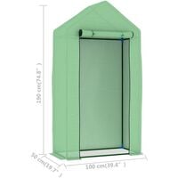 vidaXL Greenhouse with Steel Frame 0.5 m? 1x0.5x1.9 m - Green