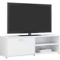 vidaXL TV Cabinet High Gloss White 120x34x37 cm Chipboard - White