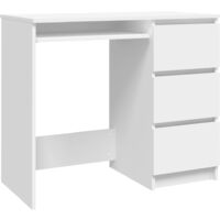 vidaXL Desk 90x45x76 cm Chipboard White - White