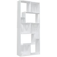 vidaXL Book Cabinet 67x24x161 cm Chipboard High Gloss White - White