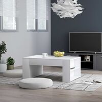 vidaXL Coffee Table 100x60x42 cm Chipboard White - White