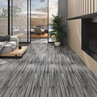 vidaXL PVC Flooring Planks 5.02 m² 2 mm Self-adhesive Striped Grey - Grey