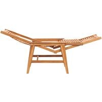 vidaXL Garden Lounge Chair with Footrest Solid Teak Wood - Brown
