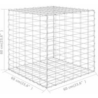 vidaXL Cube Gabion Raised Bed Steel Wire 60x60x60 cm - Silver