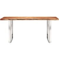 vidaXL Dining Table with Live Edges Solid Acacia Wood 200 cm 3,8 cm